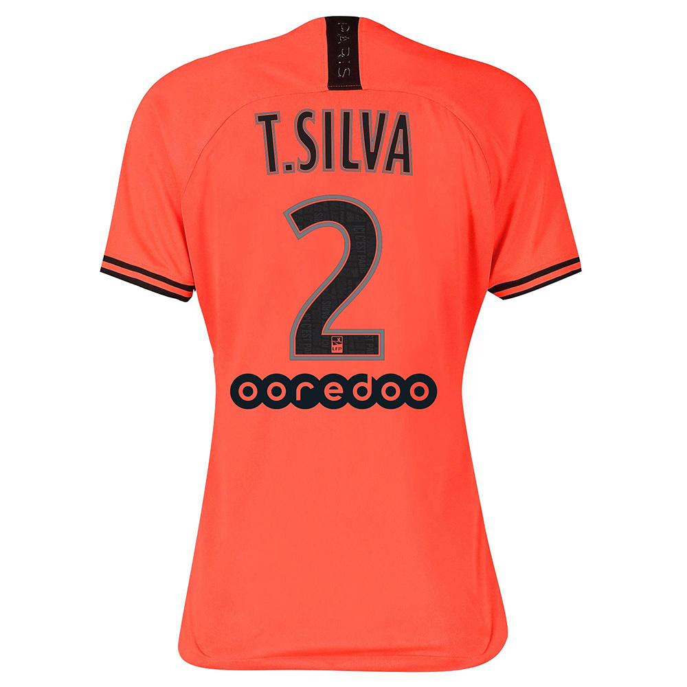 Damen Fußball Thiago Silva 2 Auswärtstrikot Orange Trikot 2019/20 Hemd
