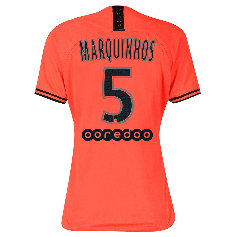 Damen Fußball Marquinhos 5 Auswärtstrikot Orange Trikot 2019/20 Hemd