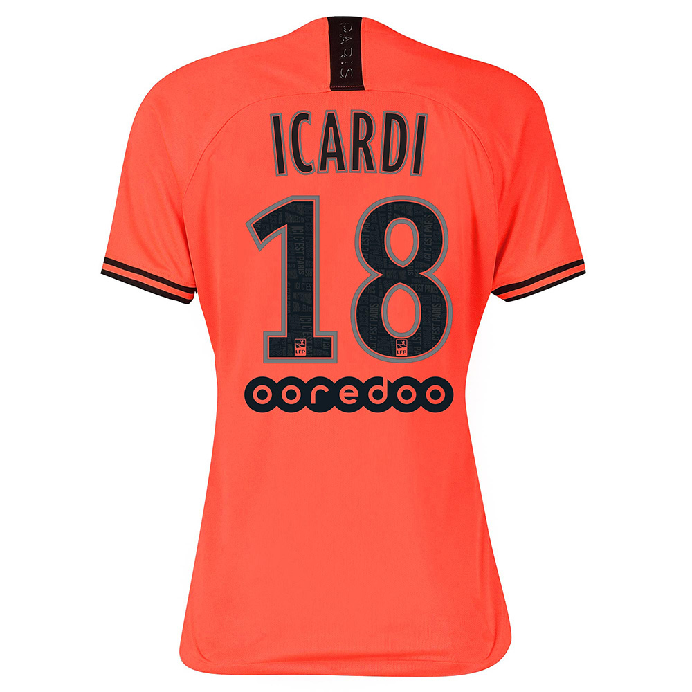 Damen Fußball Mauro Icardi 18 Auswärtstrikot Orange Trikot 2019/20 Hemd