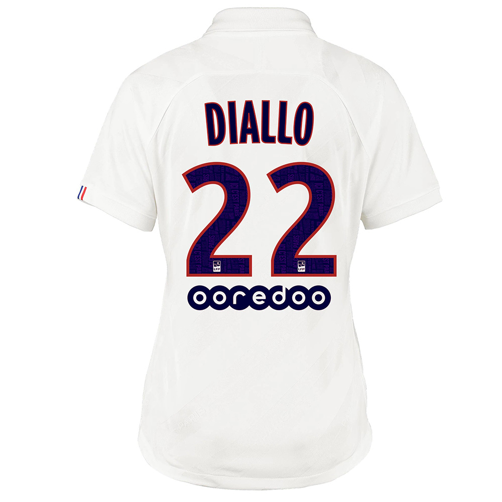 Damen Fußball Abdou Diallo 22 Ausweichtrikot Weiß Trikot 2019/20 Hemd