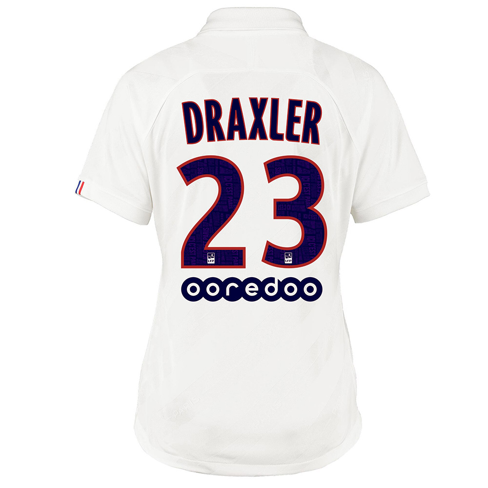 Damen Fußball Julian Draxler 23 Ausweichtrikot Weiß Trikot 2019/20 Hemd