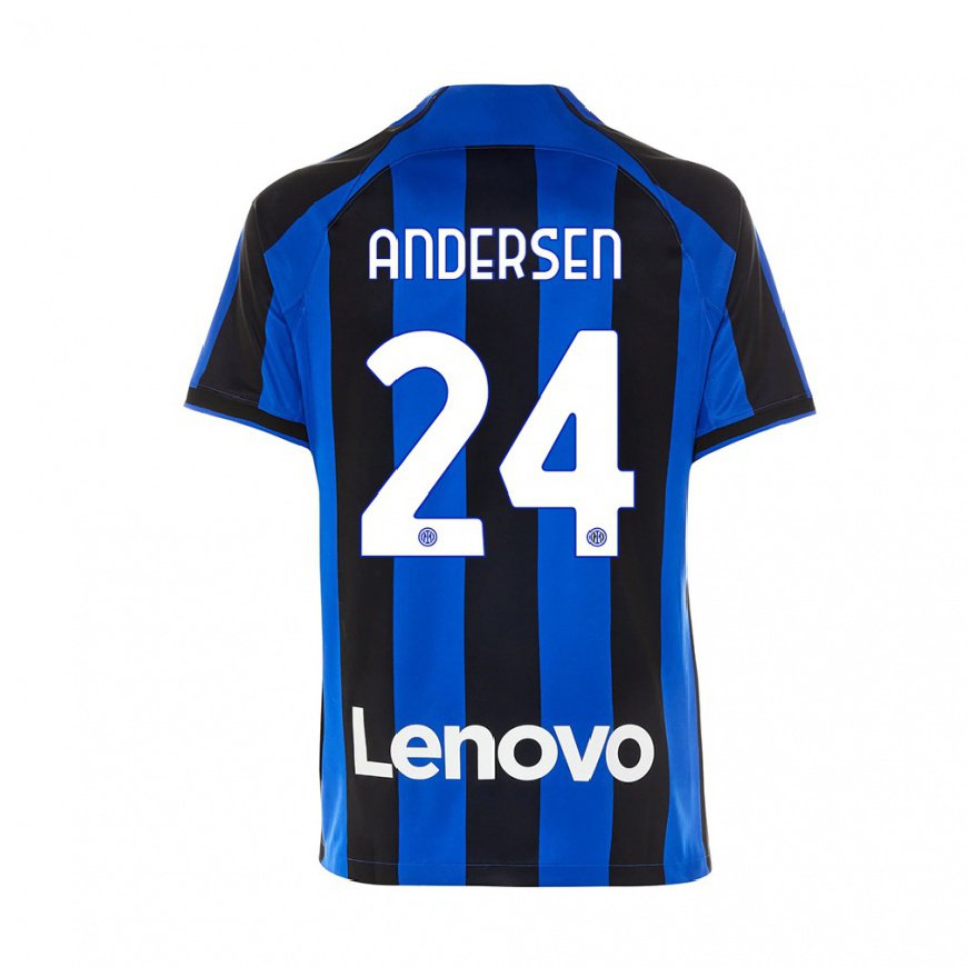 Kandiny Kinder Silas Andersen #24 Königsblau Schwarz Heimtrikot Trikot 2022/23 T-shirt
