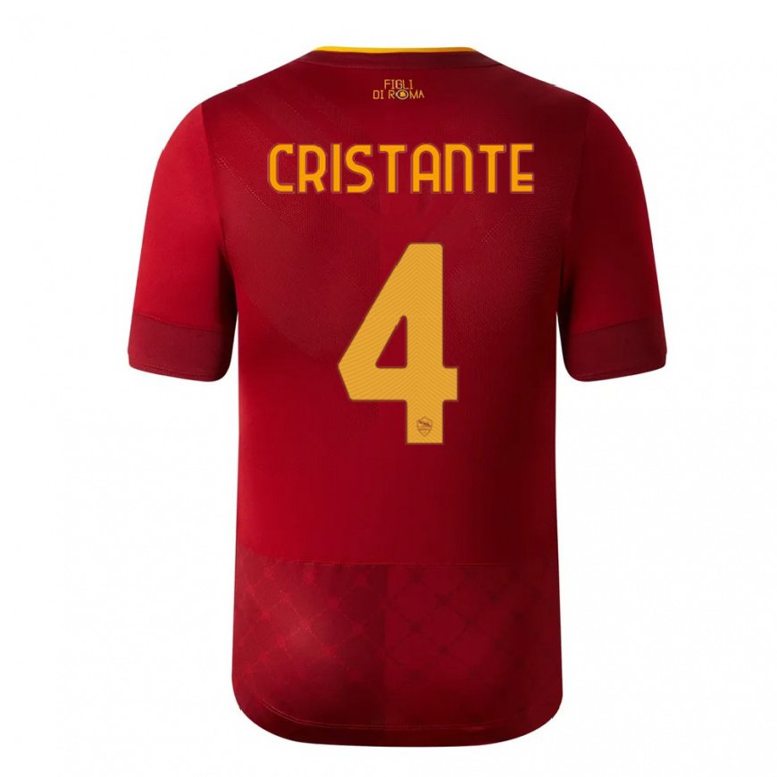 Kandiny Kinder Bryan Cristante #4 Rotbraun Heimtrikot Trikot 2022/23 T-shirt