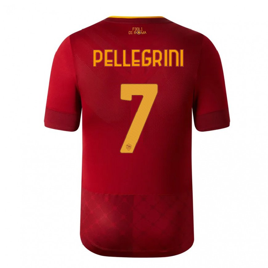 Kandiny Kinder Lorenzo Pellegrini #7 Rotbraun Heimtrikot Trikot 2022/23 T-shirt