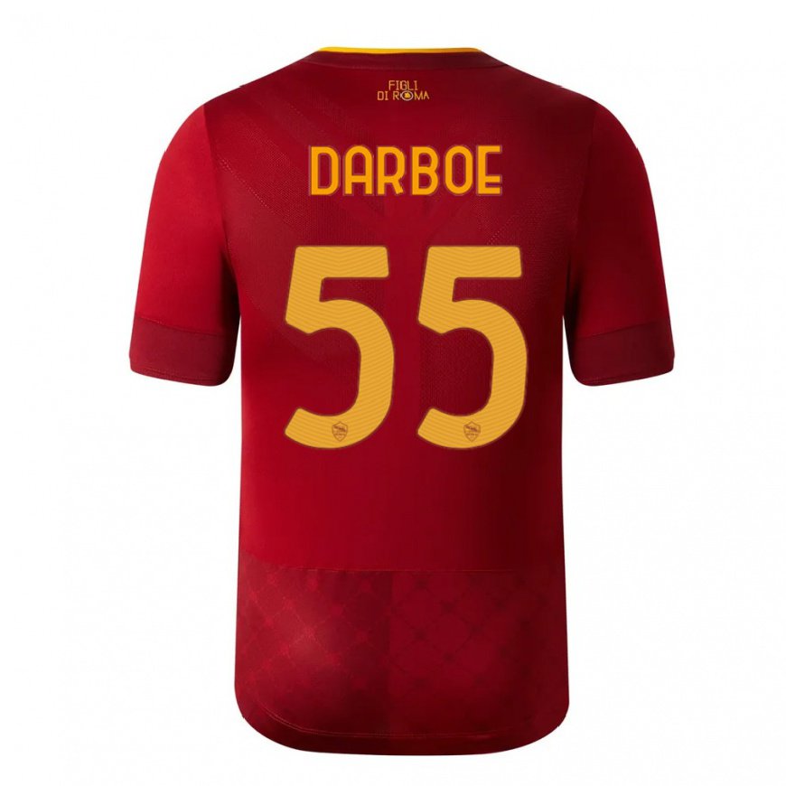 Kandiny Kinder Ebrima Darboe #55 Rotbraun Heimtrikot Trikot 2022/23 T-shirt