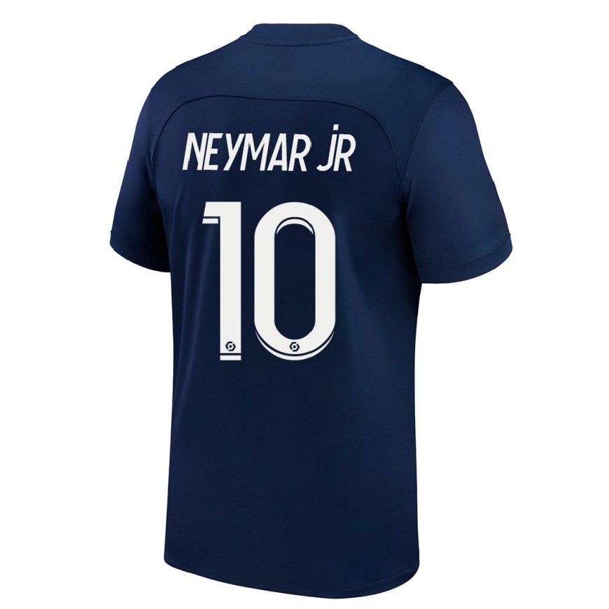 Kandiny Kinder Neymar #10 Dunkelblau Rot Heimtrikot Trikot 2022/23 T-shirt