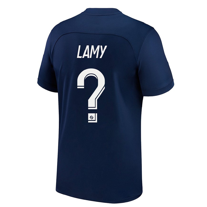 Kandiny Kinder Hugo Lamy #0 Dunkelblau Rot Heimtrikot Trikot 2022/23 T-shirt