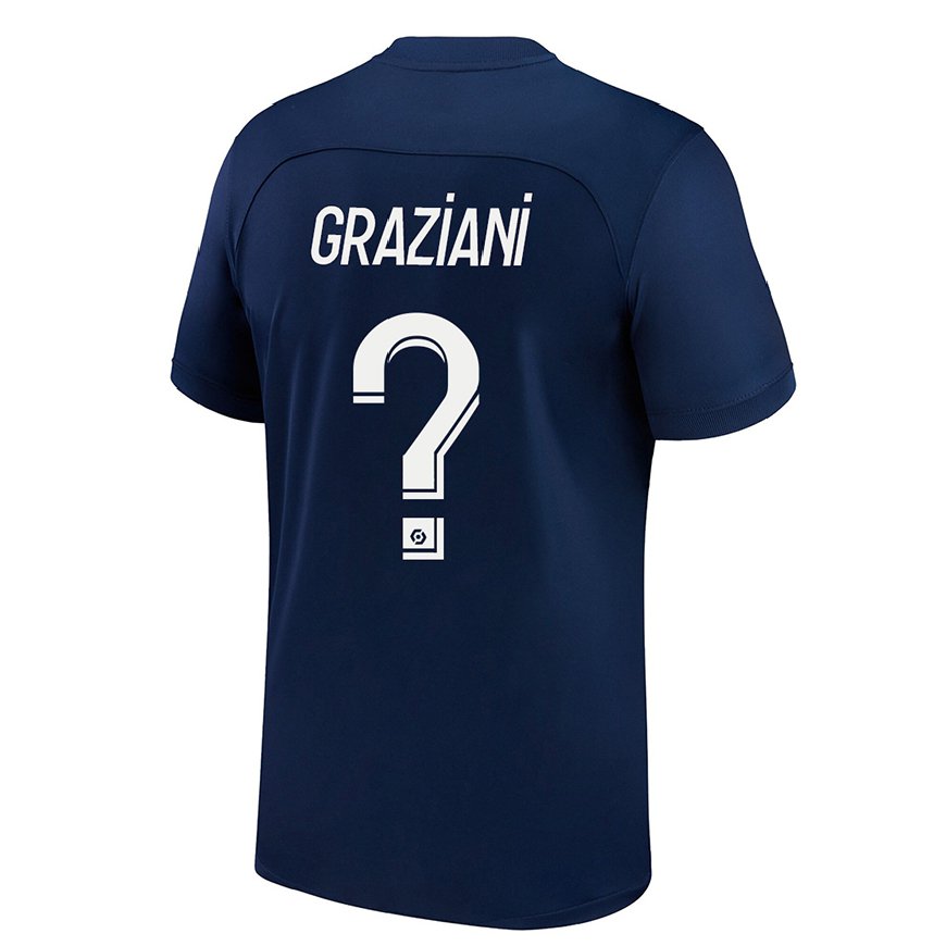 Kandiny Kinder Ornella Graziani #0 Dunkelblau Rot Heimtrikot Trikot 2022/23 T-shirt