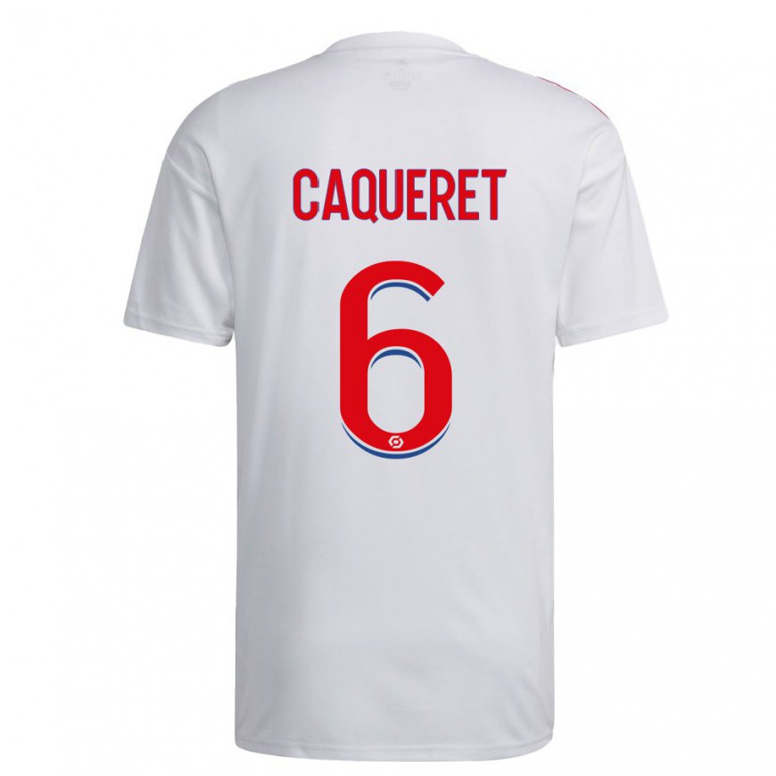 Kandiny Kinder Maxence Caqueret #6 Weiß Blau Rot Heimtrikot Trikot 2022/23 T-shirt
