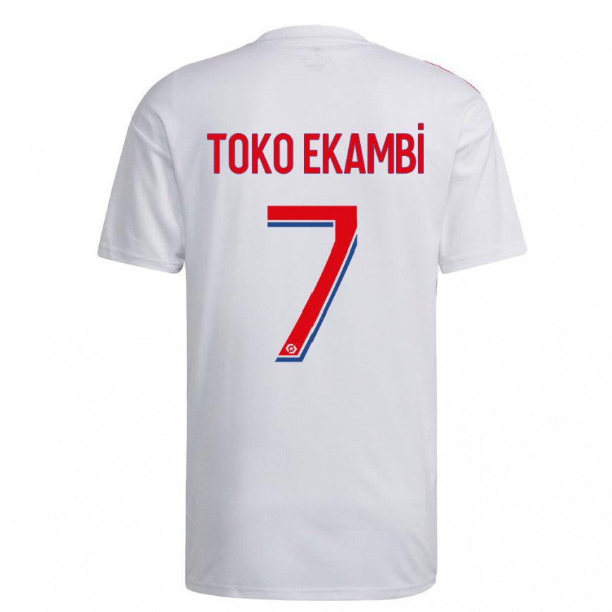 Kandiny Kinder Karl Toko Ekambi #7 Weiß Blau Rot Heimtrikot Trikot 2022/23 T-shirt