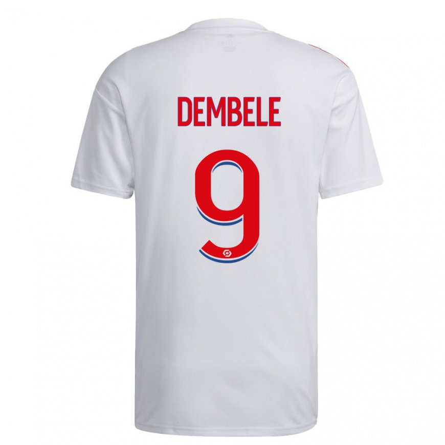 Kandiny Kinder Moussa Dembele #9 Weiß Blau Rot Heimtrikot Trikot 2022/23 T-shirt
