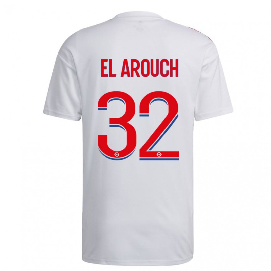 Kandiny Kinder Mohamed El Arouch #32 Weiß Blau Rot Heimtrikot Trikot 2022/23 T-shirt