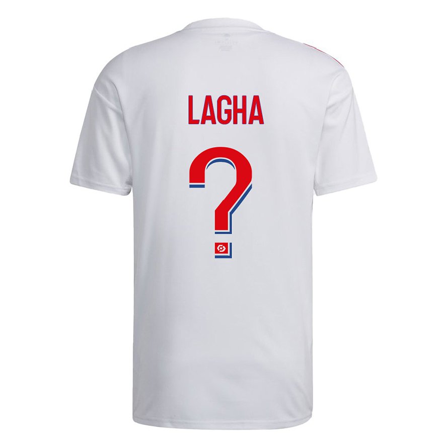 Kandiny Kinder Yanis Lagha #0 Weiß Blau Rot Heimtrikot Trikot 2022/23 T-shirt