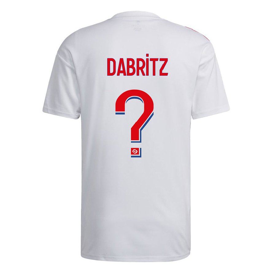 Kandiny Kinder Sara Dabritz #0 Weiß Blau Rot Heimtrikot Trikot 2022/23 T-shirt