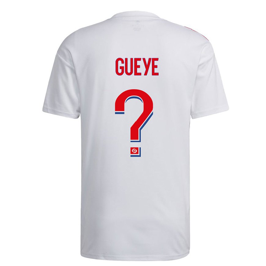 Kandiny Kinder Thiema Gueye #0 Weiß Blau Rot Heimtrikot Trikot 2022/23 T-shirt
