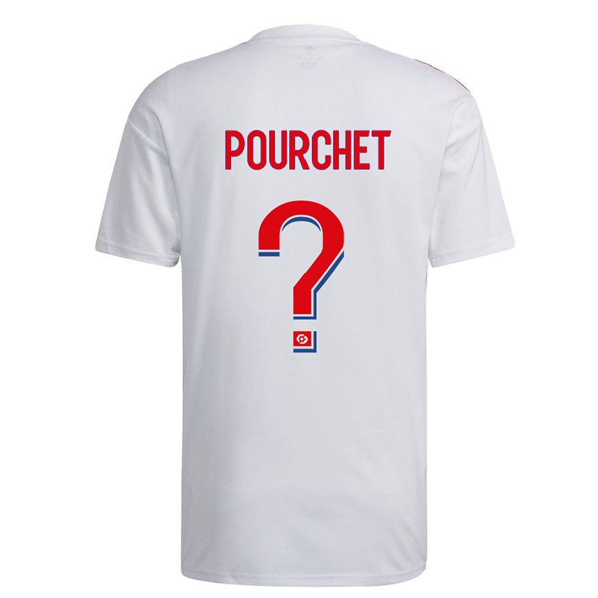 Kandiny Kinder Esteban Pourchet #0 Weiß Blau Rot Heimtrikot Trikot 2022/23 T-shirt