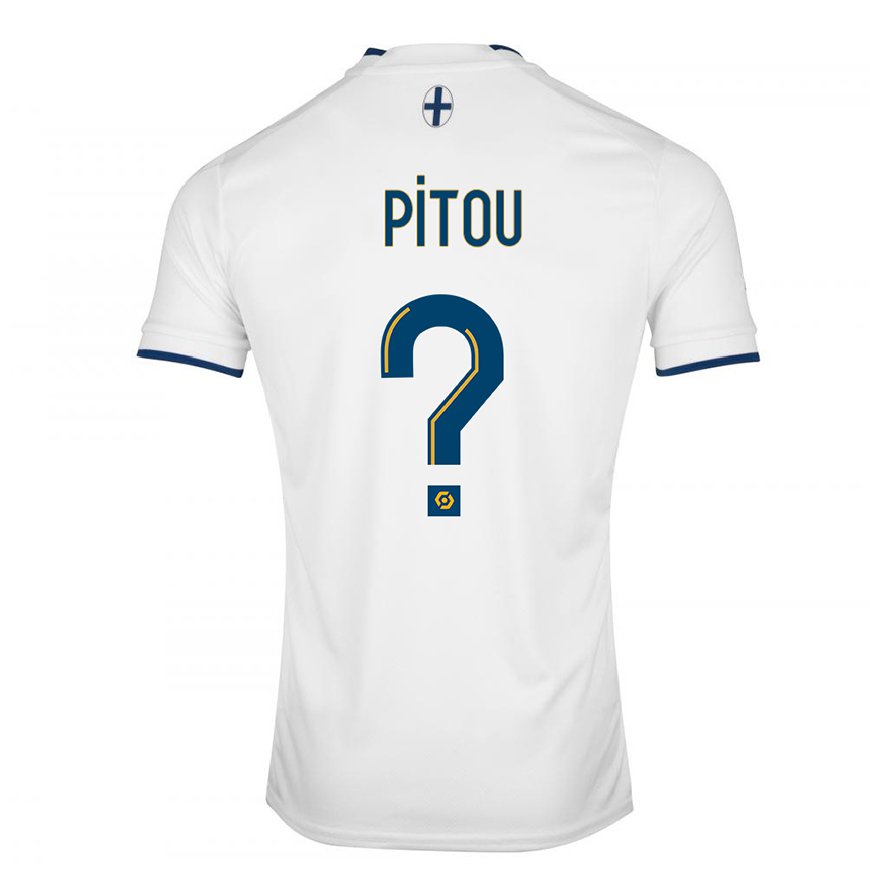 Kandiny Kinder Jonathan Pitou #0 Weißer Saphir Heimtrikot Trikot 2022/23 T-shirt