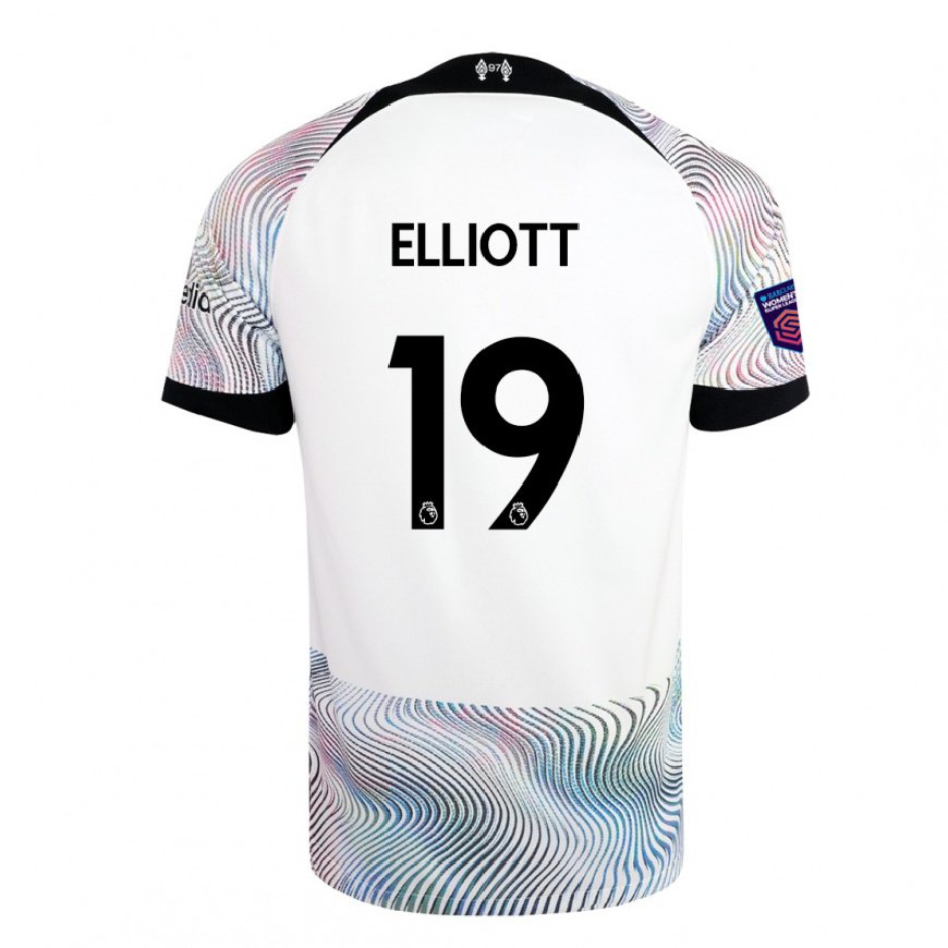 Kandiny Kinder Harvey Elliott #19 Weiß Bunt Auswärtstrikot Trikot 2022/23 T-shirt