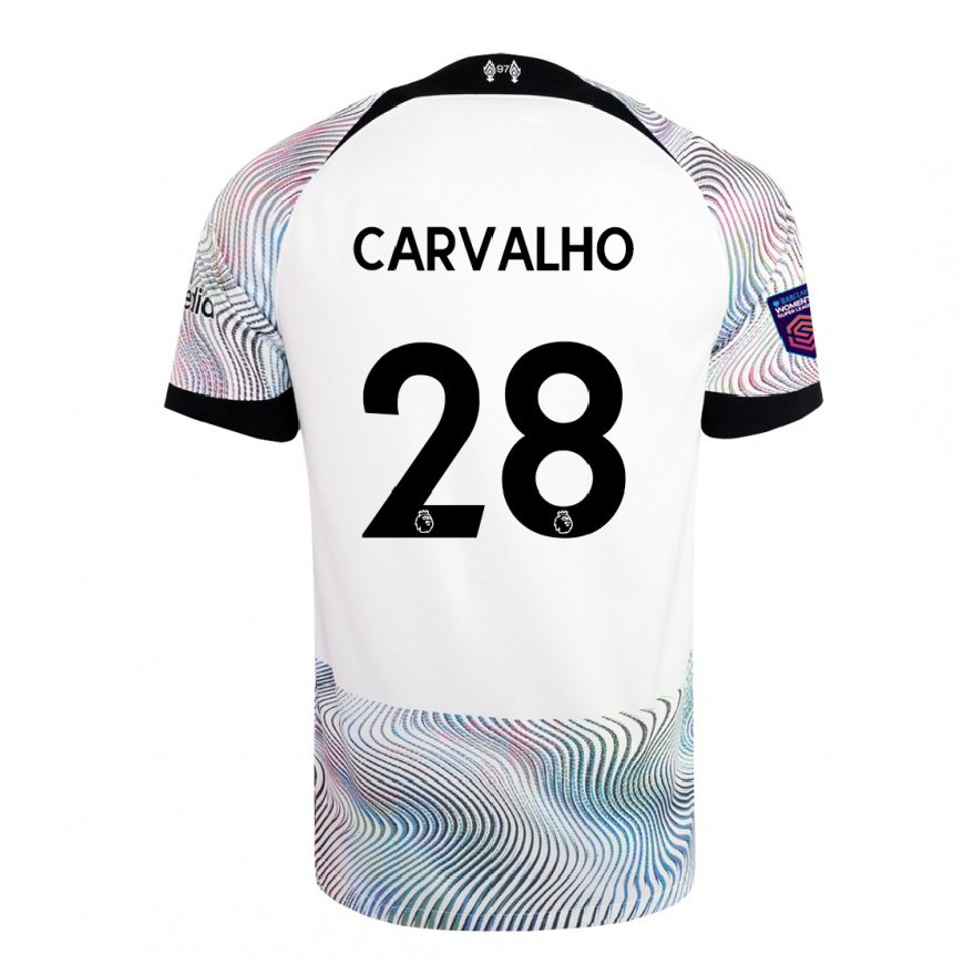 Kandiny Kinder Fabio Carvalho #28 Weiß Bunt Auswärtstrikot Trikot 2022/23 T-shirt