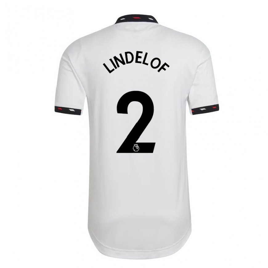 Kandiny Kinder Victor Lindelof #2 Weiß Auswärtstrikot Trikot 2022/23 T-shirt