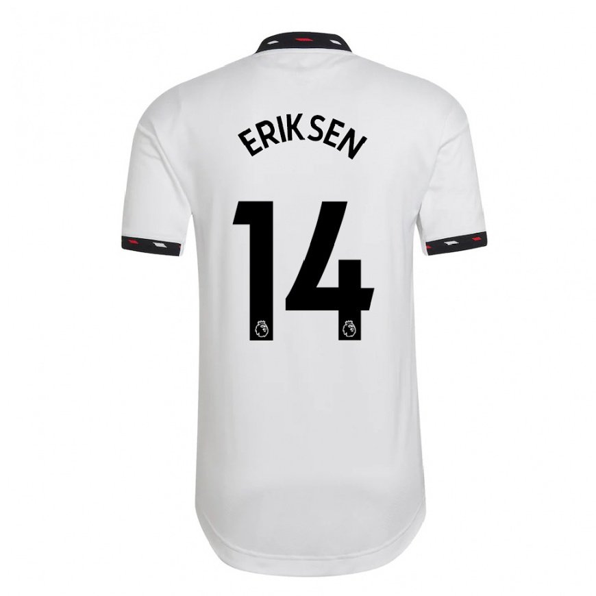 Kandiny Kinder Christian Eriksen #14 Weiß Auswärtstrikot Trikot 2022/23 T-shirt