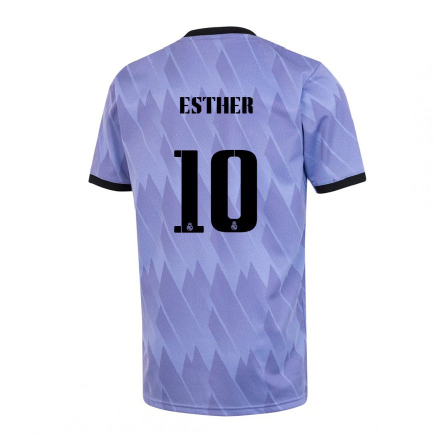 Kandiny Kinder Esther Gonzalez #10 Lila Schwarz Auswärtstrikot Trikot 2022/23 T-shirt