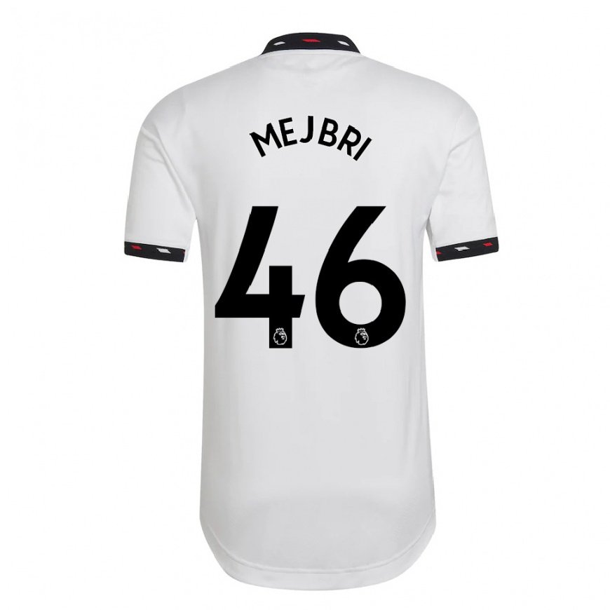 Kandiny Kinder Hannibal Mejbri #46 Weiß Auswärtstrikot Trikot 2022/23 T-shirt