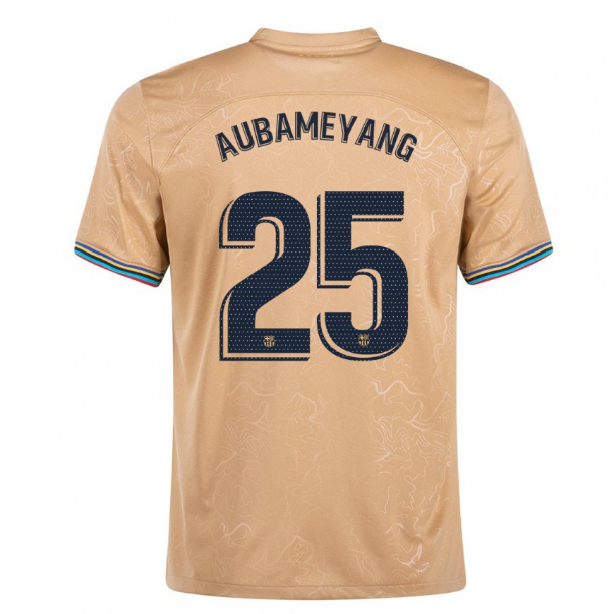 Kandiny Kinder Pierre Emerick Aubameyang #25 Gold Auswärtstrikot Trikot 2022/23 T-shirt