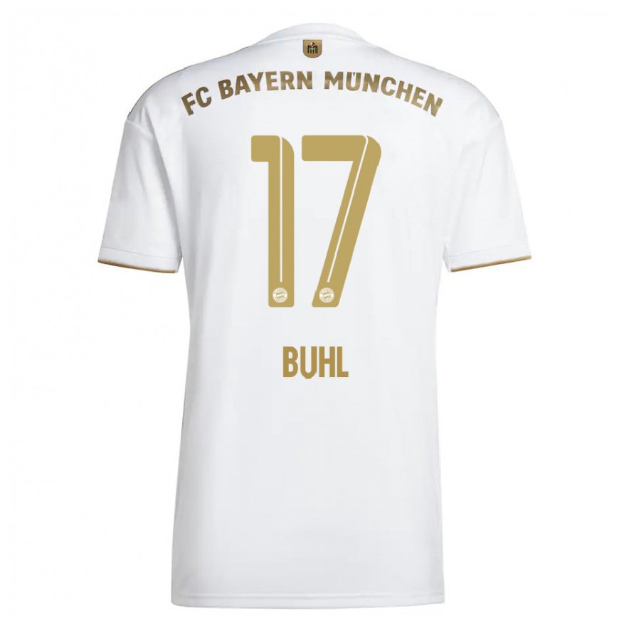 Kandiny Kinder Klara Buhl #17 Weißes Gold Auswärtstrikot Trikot 2022/23 T-shirt