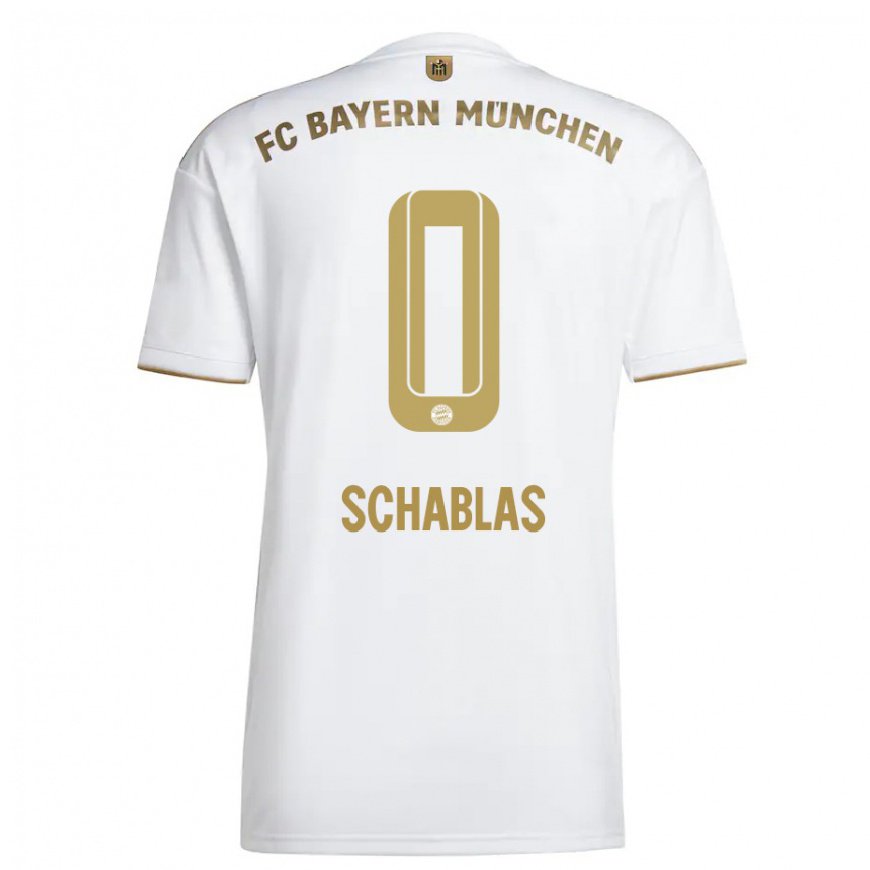 Kandiny Kinder Matteo Schablas #0 Weißes Gold Auswärtstrikot Trikot 2022/23 T-shirt