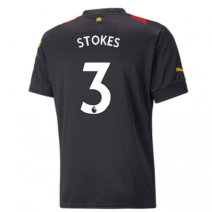 Kandiny Kinder Demi Stokes #3 Schwarz Rot Auswärtstrikot Trikot 2022/23 T-shirt