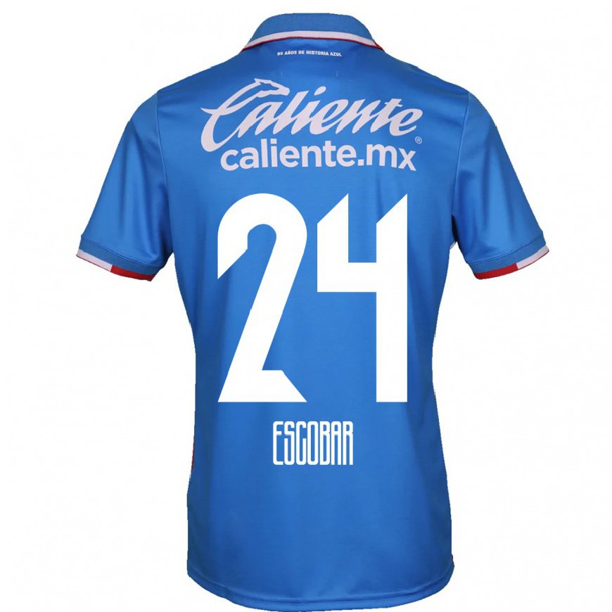 Kandiny Herren Juan Escobar #24 Azurblau Heimtrikot Trikot 2022/23 T-shirt