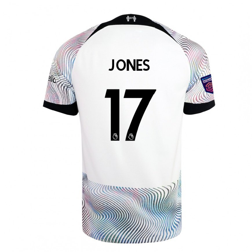 Kandiny Herren Curtis Jones #17 Weiß Bunt Auswärtstrikot Trikot 2022/23 T-shirt