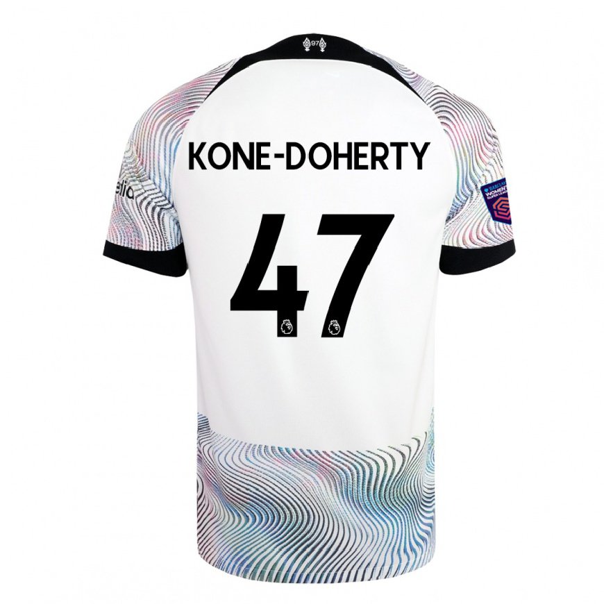 Kandiny Herren Trent Kone-doherty #47 Weiß Bunt Auswärtstrikot Trikot 2022/23 T-shirt