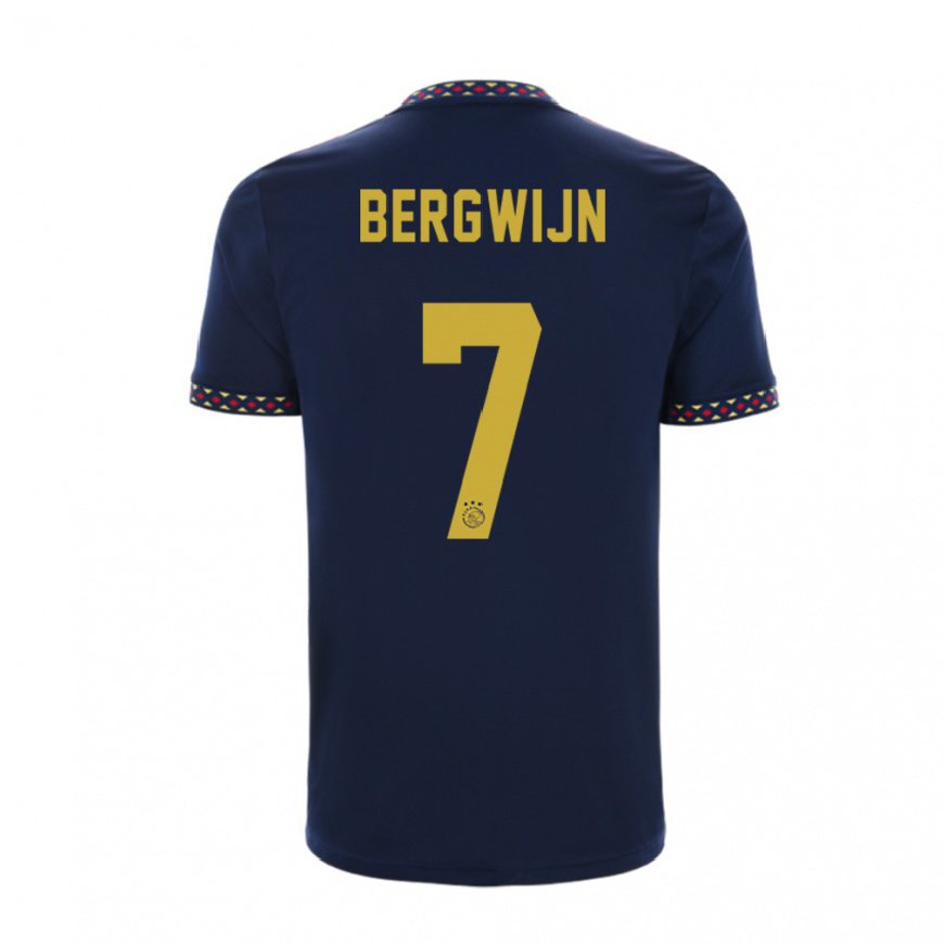 Kandiny Herren Steven Bergwijn #7 Dunkelblau Auswärtstrikot Trikot 2022/23 T-shirt