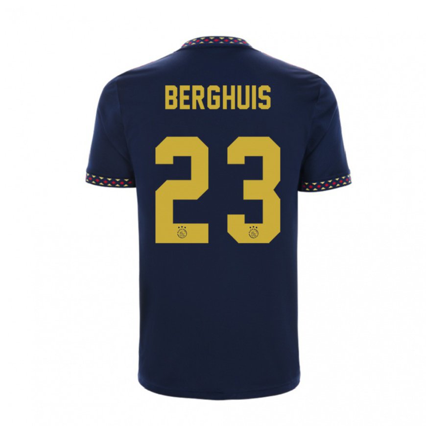 Kandiny Herren Steven Berghuis #23 Dunkelblau Auswärtstrikot Trikot 2022/23 T-shirt