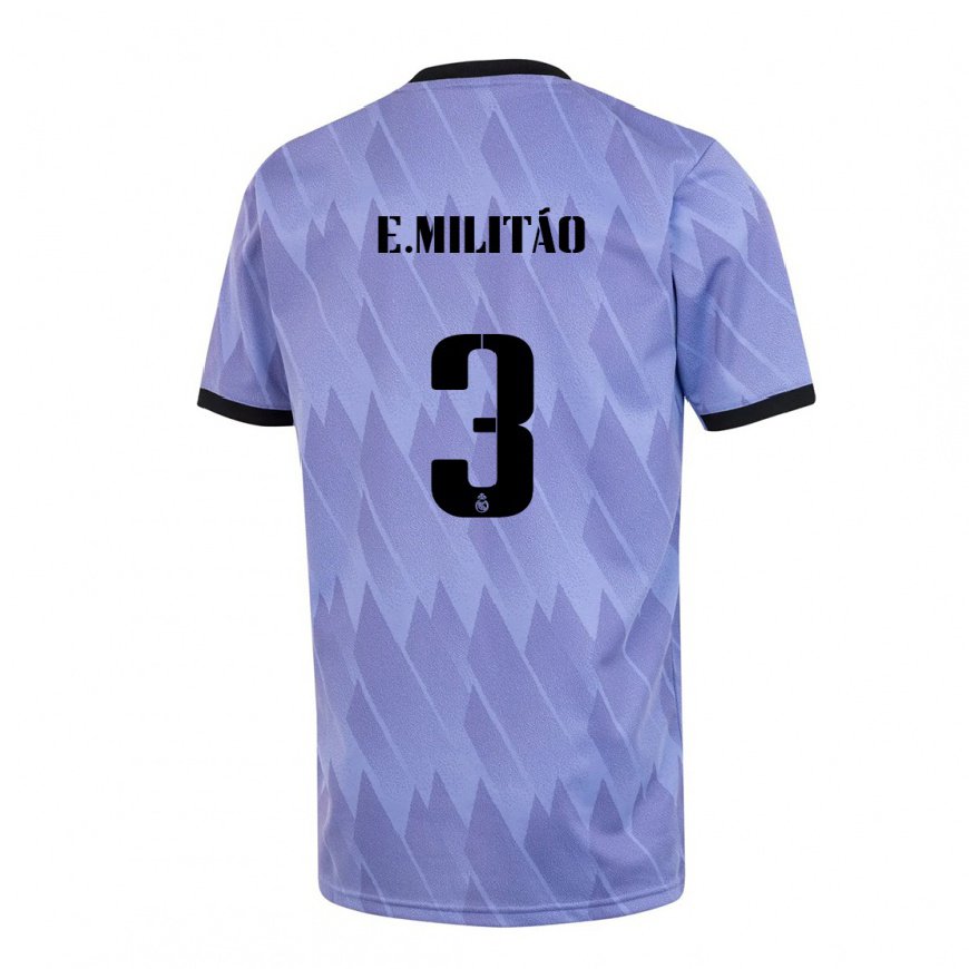 Kandiny Herren Eder Militao #3 Lila Schwarz Auswärtstrikot Trikot 2022/23 T-shirt