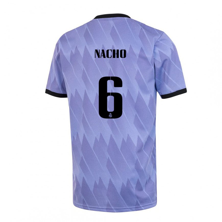 Kandiny Herren Nacho Fernandez #6 Lila Schwarz Auswärtstrikot Trikot 2022/23 T-shirt