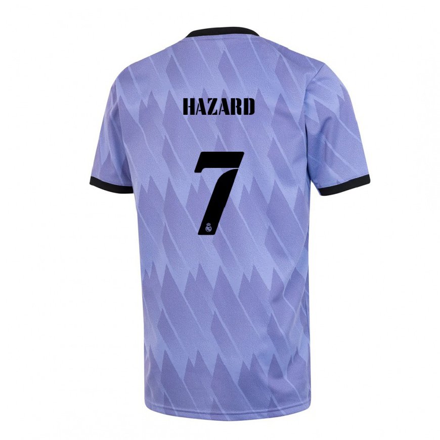 Kandiny Herren Eden Hazard #7 Lila Schwarz Auswärtstrikot Trikot 2022/23 T-shirt