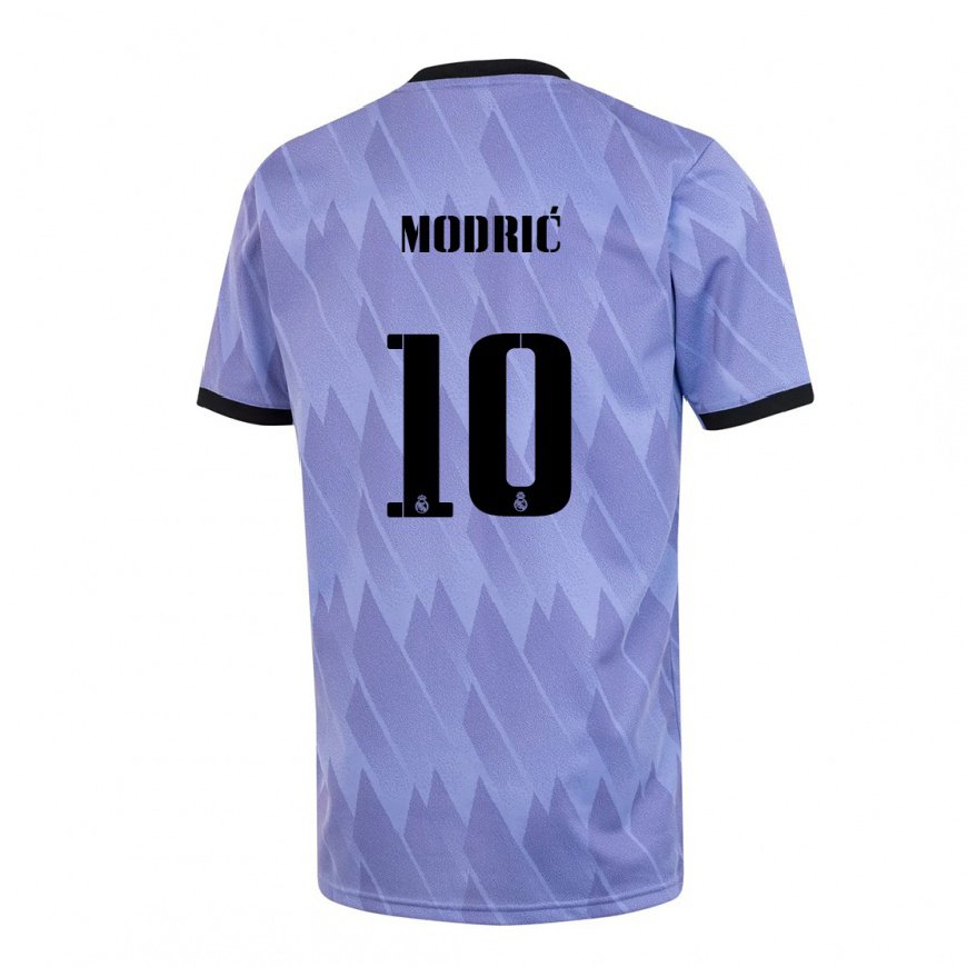 Kandiny Herren Luka Modric #10 Lila Schwarz Auswärtstrikot Trikot 2022/23 T-shirt