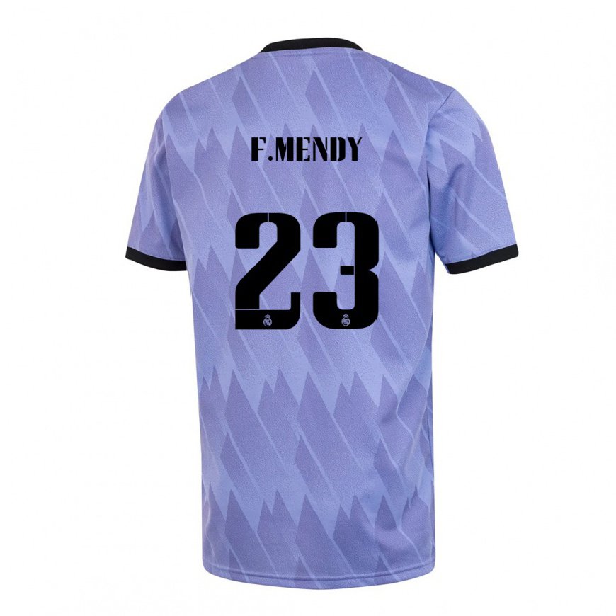 Kandiny Herren Ferland Mendy #23 Lila Schwarz Auswärtstrikot Trikot 2022/23 T-shirt