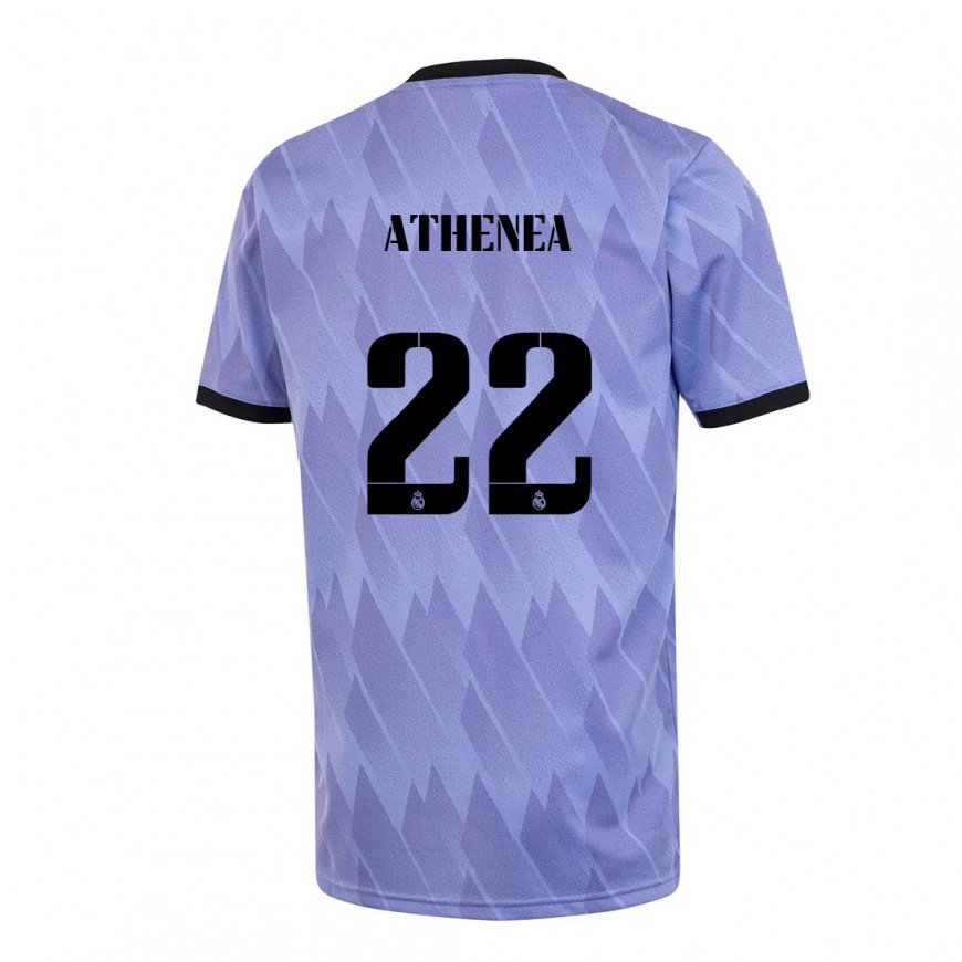 Kandiny Herren Athenea del Castillo #22 Lila Schwarz Auswärtstrikot Trikot 2022/23 T-Shirt