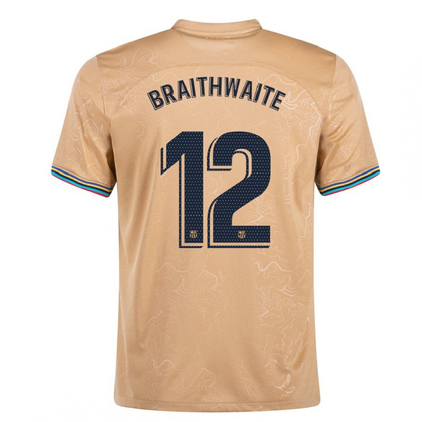Kandiny Herren Martin Braithwaite #12 Gold Auswärtstrikot Trikot 2022/23 T-Shirt