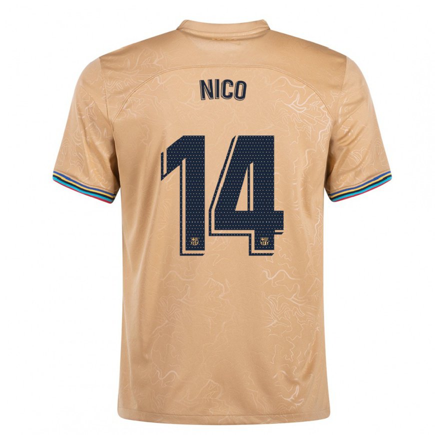 Kandiny Herren Nico Gonzalez #14 Gold Auswärtstrikot Trikot 2022/23 T-Shirt