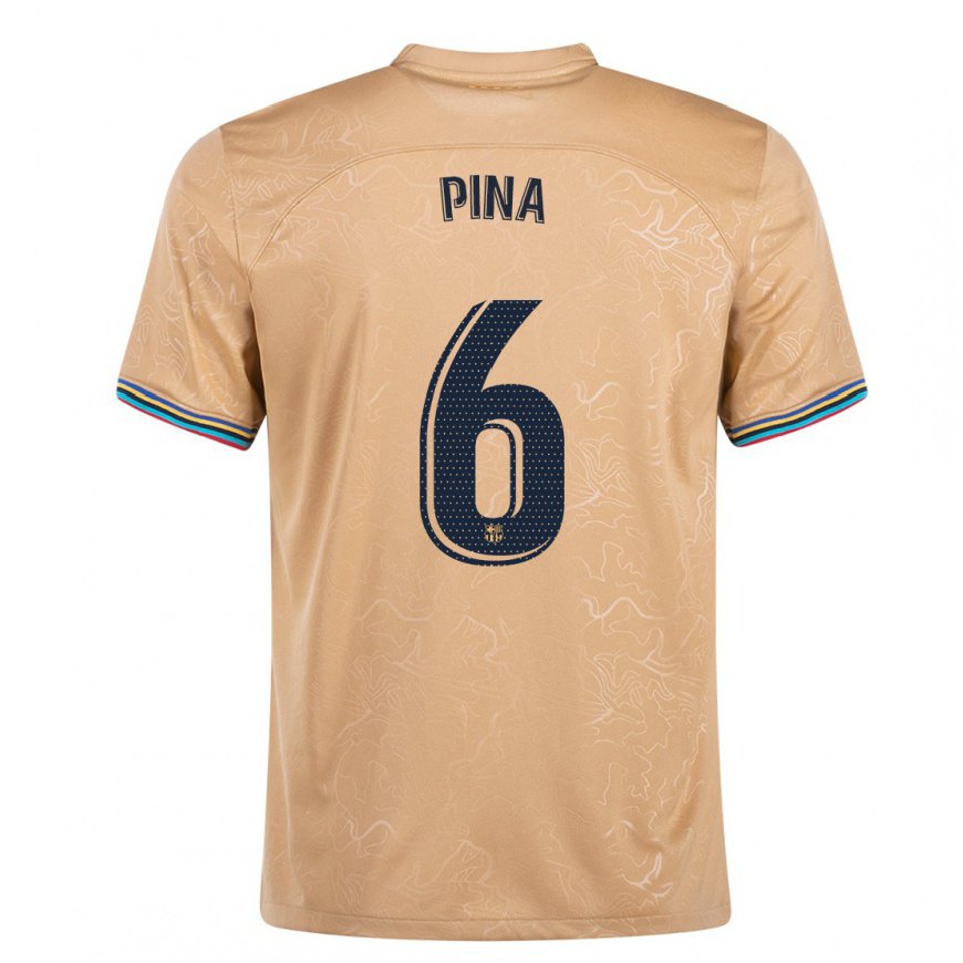 Kandiny Herren Claudia Pina #6 Gold Auswärtstrikot Trikot 2022/23 T-Shirt