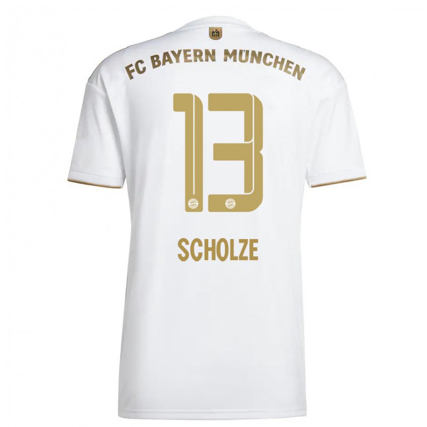 Kandiny Herren Max Scholze #13 Weißes Gold Auswärtstrikot Trikot 2022/23 T-Shirt