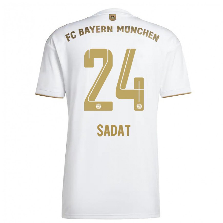 Kandiny Herren Mudaser Sadat #24 Weißes Gold Auswärtstrikot Trikot 2022/23 T-Shirt