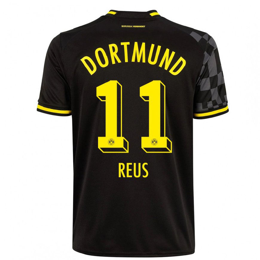 Kandiny Herren Marco Reus #11 Schwarz Auswärtstrikot Trikot 2022/23 T-Shirt