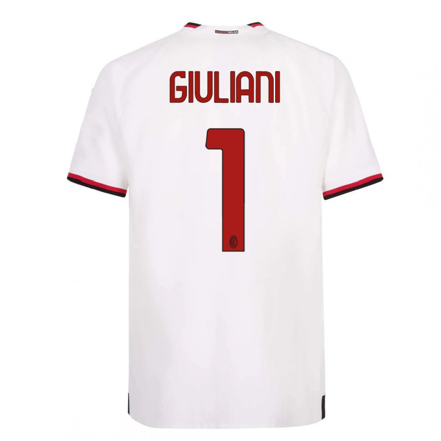 Kandiny Herren Laura Giuliani #1 Weiß Rot Auswärtstrikot Trikot 2022/23 T-Shirt