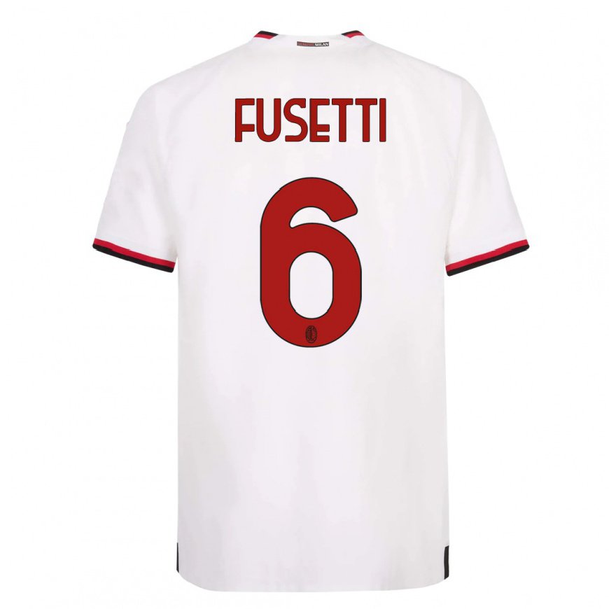 Kandiny Herren Laura Fusetti #6 Weiß Rot Auswärtstrikot Trikot 2022/23 T-Shirt
